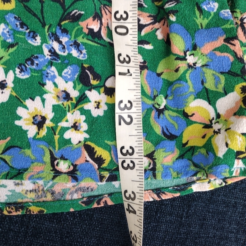 Anthropologie Robin Tiered Mini Dress Blue Green Floral XS - Picture 9 of 9